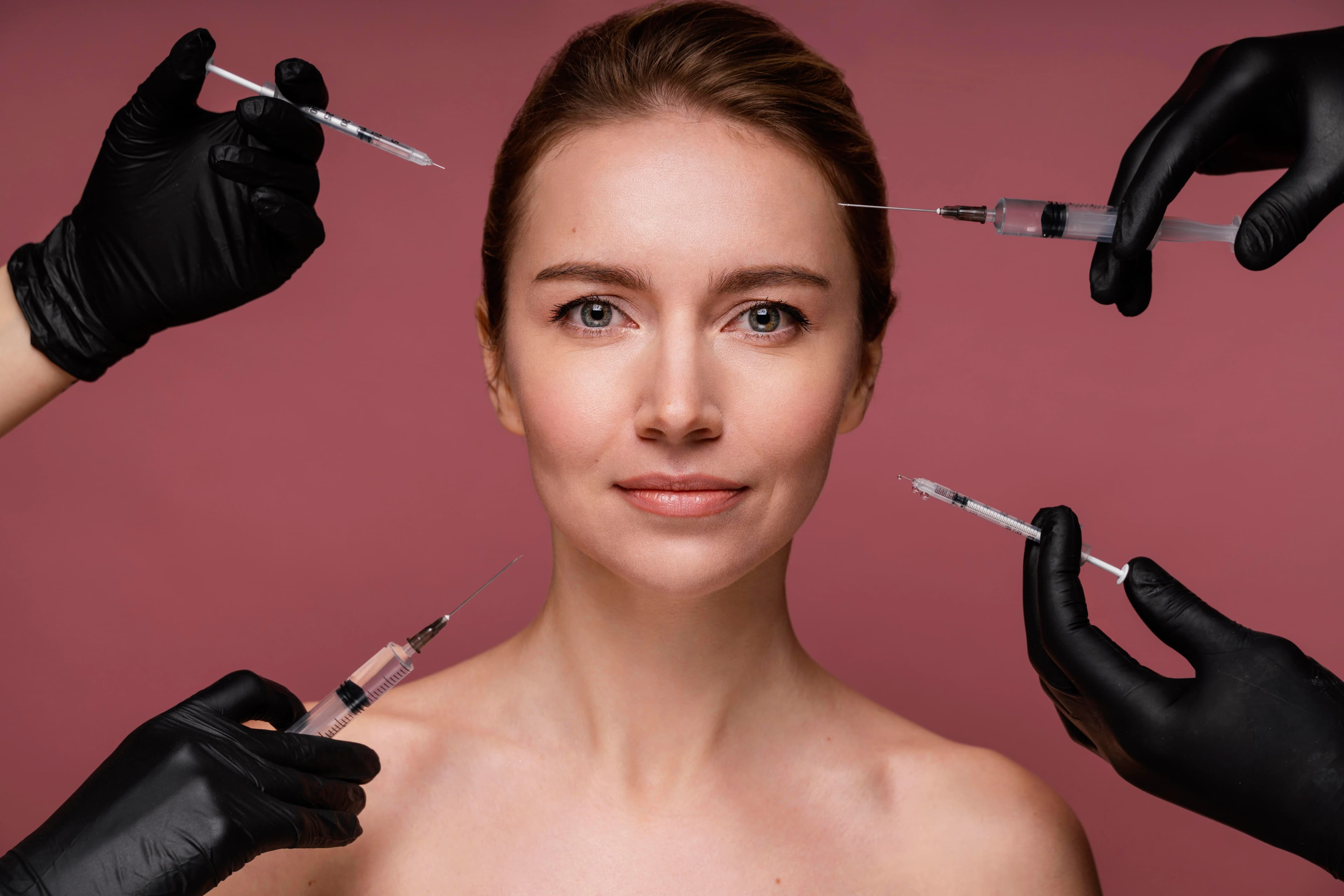 Patient with smooth, hydrated skin after dermal filler treatment
