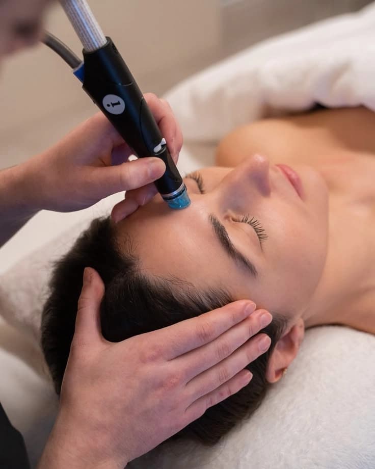 Patient with clear, glowing, healthy skin