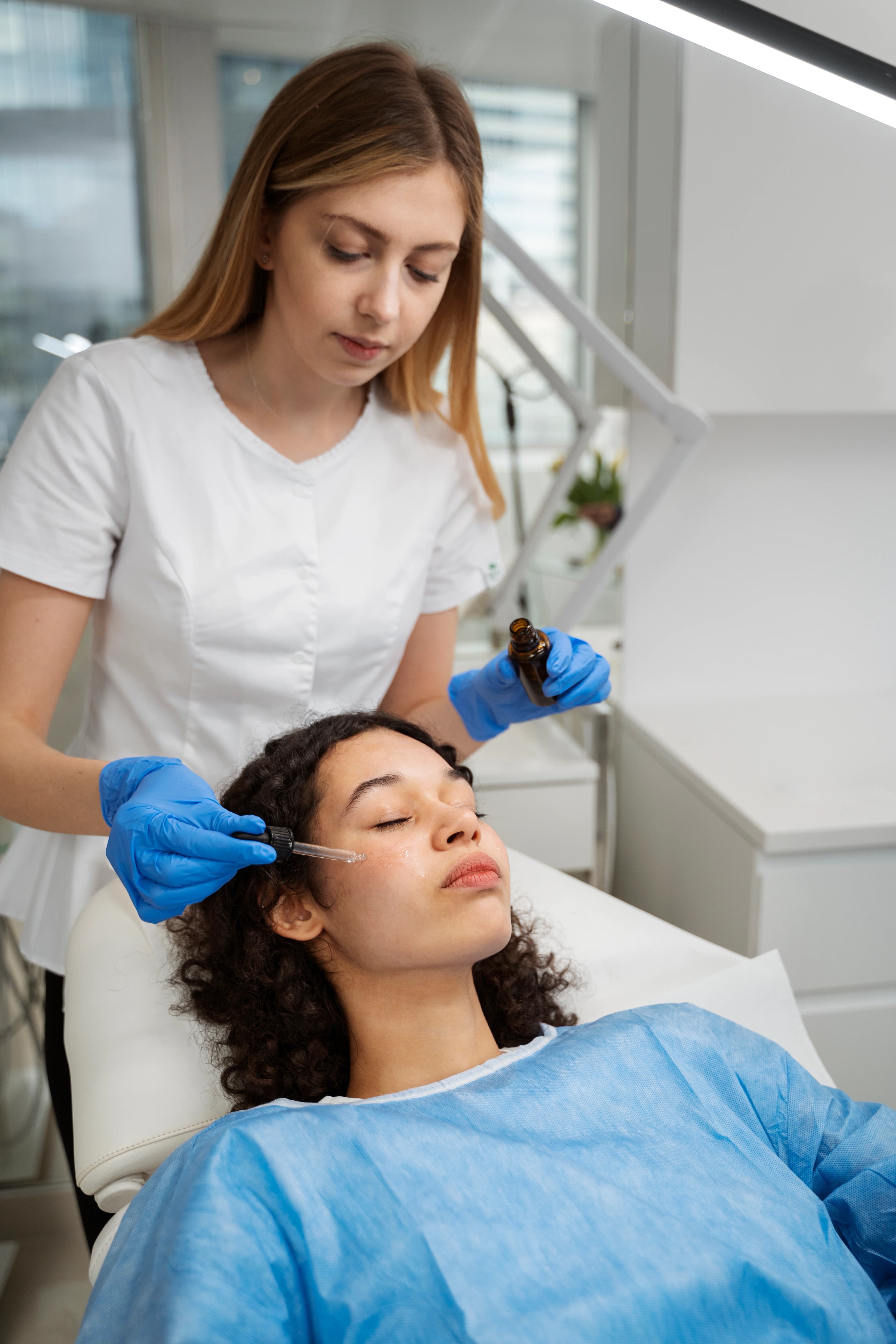 Patient with bright, refreshed under-eye skin